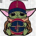 Baby Yoda with Cleveland CavaliersBasketball