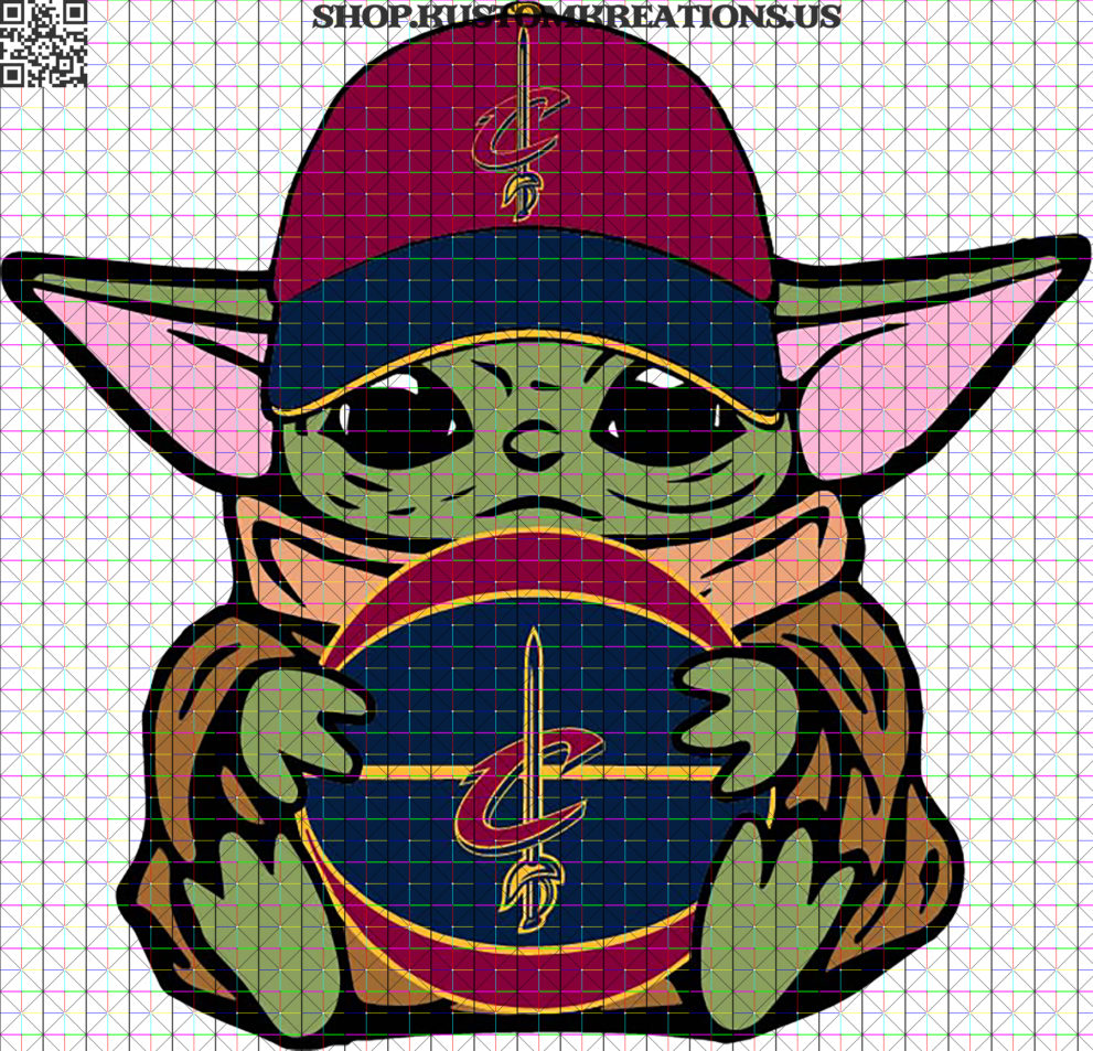 Baby Yoda with Cleveland CavaliersBasketball