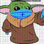 This is a SVG image of Baby Yoda with a Medical Mask. #BabyYoda, #SVG, #Starwars, #Sublimation, #TheChild, #KustomKreationsus, #png, #disney, #covid19, #coronavirus, #lockdown, #quarantine