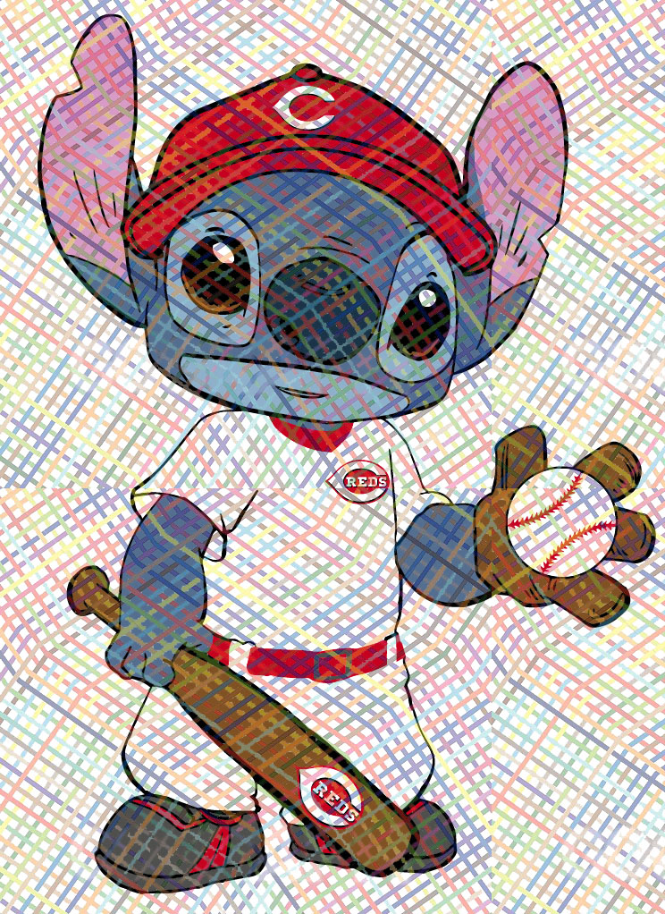 #stitch, #disney, #liloandstitch, #art, #stitchersofinstagram, #MLB, #Reds, #Cincinnati